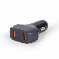 GEMBIRD TA-U2QC3-CAR-01 2port USB car fast charger QC3.0 36W juodas