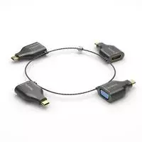 PureLink adapterio žiedas mažas – 4x USB-C – USB-C > VGA/HDMI/miniDP/DP, juodas