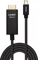 Adapteris - LINDY Mini DisplayPort į HDMI Kabelis, 4096x2160@60Hz, 3 m, Juodas