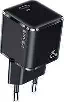 USAMS Tinklo įkroviklis 1xUSB-C T42 mini 25W (only head) Super SI 5V-3A PD3.0 Fast Charging juodos spalvos CC140TC01 (US-CC140)