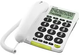 Doro PhoneEasy 312cs, Analoginis telefonas, Laidinis ragelis, Garsiakalbis, 30 įrašų, Skambintojo ID, Balta
