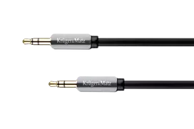 Kruger & Matz AUX - AUX 3.5mm spyruoklinis kabelis 1.5m Juodas