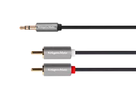 Kruger & Matz Basic 2RCA - AUX 3.5mm kabelis 1.8m