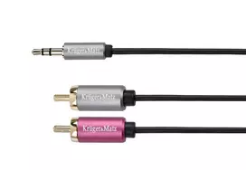 Kruger & Matz AUX 3.5mm - 2x RCA kabelis 1.8m Juodas