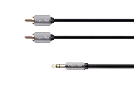 Kruger & Matz AUX 3.5mm - 2x RCA 3m Juodas