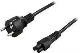 DELTACO kabelis CEE 7/7 IEC 60320 C5 , max 250V / 2.5A, 0.2m, juodasc DEL-109C-20