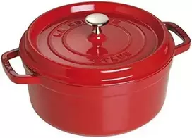 Staub La Cocotte 26cm, apvalus, ketaus, vyšnių raudonas