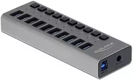 DLC DeLOCK 63670 sąsajos šakotuvas USB 3.2 Gen 1 (3.1 Gen 1) Type-B 5000Mbit/ai Pilka