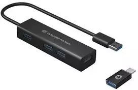 HUB USB Conceptronic CONTROLRONIC USB- Hub 3 - > 4x3,0 + TypeC A o.Netzt. sw