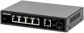 Šakotuvas Intellinet 561822 jungiklis Gigabit 4x RJ45 PoE+, 1x RJ45 Uplink, 1x lizdas SFP