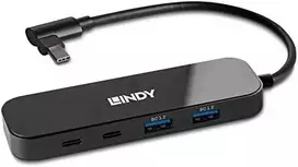 USB Hub - LINDY 4 Port USB 3.2 Gen 2 Type C Hub 10Gbps Power Delivery