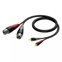 Procab Kabelis 2 x XLR kištukas – 2 x RCA/ Cinch kištukas 3 m – CLA701/3