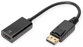DIGITUS DisplayPort adapteris / keitiklis, DisplayPort – HDMI A tipo St/Bu, 0,2 m