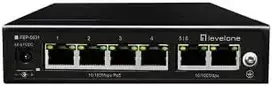 Šakotuvas Level One Carruzzo LevelOne FEP-0631 tinklo komutatorius Fast Ethernet (10/100) Maitinimas per Eternetą (PoE) Juoda
