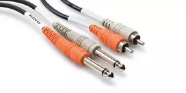 „Hosa Jack“ kabelis 6,3 mm x2 - RCA (Cinch) x2 4 m juodas (CPR-204)
