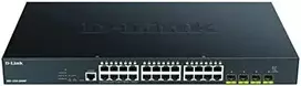 Šakotuvas D-LINK 28-Port Smart Managed PoE+ Gigabit Switch 4x 10G dlink žalias 3.0 24x 10/100/1000Mbit/s TP RJ-45 PoE prievadas 802.3at
