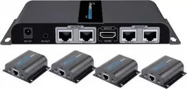 AV signalo perdavimo sistema Techly Extender Splitter HDMI 1x4 1080p60Hz per Cat6 vytos poros iki 40m (IDATA EX-HL41TY)