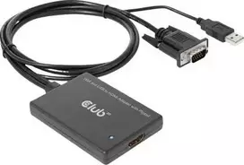 Club 3D CLUB3D CAC-1720 laidinis adapteris 0,6 m HDMI A tipas (standartinis) VGA (D-Sub) + USB Juodos spalvos