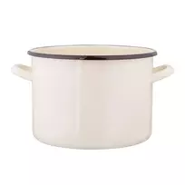 Altom Design Emaliuotas tiesus puodas, 5,8 l; skersmuo 22 cm; aukštis 16 cm, kreminės spalvos