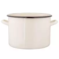 Altom Design Emaliuotas tiesus puodas, 7,5 l; skersmuo 24 cm; aukštis 17 cm, kreminės spalvos