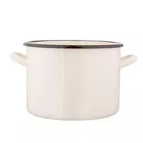 Altom Design Emaliuotas tiesus puodas, 4,4 l; skersmuo 20 cm; aukštis 1,5 cm, kreminės spalvos