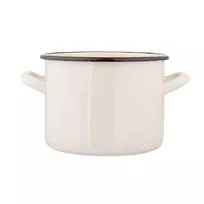 Altom Design Emaliuotas tiesus puodas, 3,3 l; skersmuo 18 cm; aukštis 14 cm, kreminės spalvos