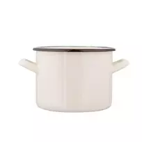 Altom Design Emaliuotas tiesus puodas, 2,2 l; skersmuo 16 cm; aukštis 12 cm, kreminės spalvos