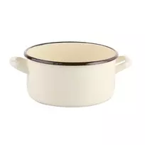 Altom Design CREAM Emaliuotas puodas 2,9 l, skersmuo 20 cm, aukštis 10,5 cm, grietinėlės spalvos