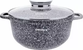 Puodas Puodas su dangčiu, plienas, pilkas marmuras, skersmuo 22 cm, 3,3 l, Klausberg