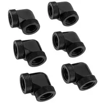 Raijintek Pelias D160906, 16mm, 90-degree Adapteris – 6-pack, juodas