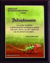 Tryumf Triumfo diplomas, pagamintas iš plastiko su spalvotu laminatu