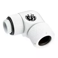 „Bitspower Advanced Multi-Link“ adapteris, 90 laipsnių G1/4 colio išorinis sriegis ir 12 mm išorinio skersmens kietas vamzdis, pasukamas