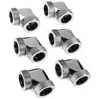 Raijintek Pelias D160906, 16mm, 90 degree Adapteris – 6-pack, sidabrinis