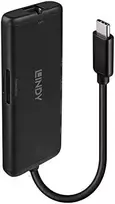 Nešiojamojo Kompiuterio Dokavimo Stotis - LINDY DST-Mini, USB-C Nešiojamojo Kompiuterio Mini Dokavimo Stotis, 4K Palaikymas, 100W Perėjimo Įkrovimas 4K HDMI®, PD 3.0 100W, Gigabit Ethernet, MicroSD ir SD, Juoda