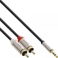 Kabelis InLine lizdas 3,5 mm - RCA (Cinch) x2 1m sidabro (99241)