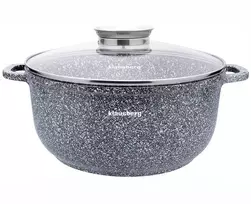 Puodas Puodas su dangčiu, aliuminis, pilkas marmuras, skersmuo 26 cm, 5,6 l, Klausberg
