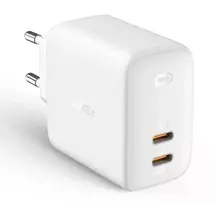 Aukey PA-B4 Baltas kroviklis jungiama į tinklą Omnia GaN 2xUSB C Power Delivery 3.0 65W 6A