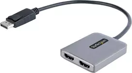 USB adapteris StarTech StarTech .com MST14D122HD kabelio adapteris 0, 3 m DisplayPort 2 x HDMI Juodas, Pilka