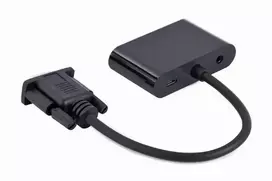 GEMBIRD VGA to HDMI + VGA adapter cable 0.15m juodas