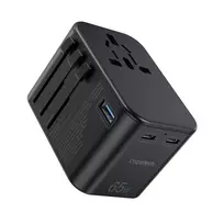 Universalus kelioninis įkroviklis Choetech PD5009 65W 2xUSB-C/USB-A juodas