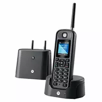Stacionarus telefonas Motorola O201 su tolimojo ryšio antena, juodas