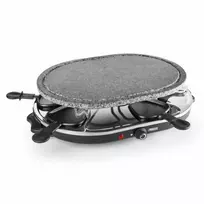 Princess 162720 „Raclette 8“ ovalo formos akmeninė kepsninė vakarėliams, 8 asmuo(-ys), juoda, ovalo formos, akmens, 430 x 300 mm, besisukanti