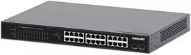 Šakotuvas Intellinet 561891 jungiklis 24x RJ45 Gigabit POE+ 370W, 2x SFP Gigabit, rankinis VLAN