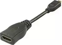 HDMI didelės spartos adapteris DELTACO, Micro HDMI - HDMI , 0.1m, juodas / HDMI-24B