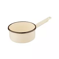 Altom Design CREAM Emaliuotas puodas su rankena, 1,0 l, skersmuo 14 cm, aukštis 7 cm, kreminės spalvos