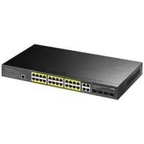 Šakotuvas Valdomas komutatorius - Cudy GS2028PS4 L2 Gigabit Ethernet PoE 1U Juodas