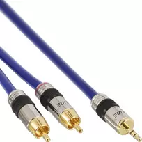 Kabelis InLine lizdas 3,5 mm - RCA (Cinch) x2 10m sidabro (99240)