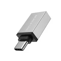 Adapteris Borofone BV3 Type-C OTG pilkas