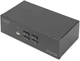 DIGITUS KVM-Switch 4 prievadų dvigubas ekranas, 4K, HDMI