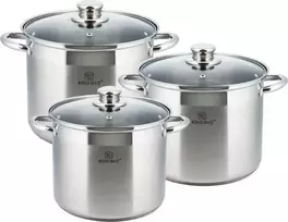 King Hoff Rinkinys „Kinghoff“ 6 dalių puodų rinkinys, plienas, 20, 22, 24 cm skersmens
